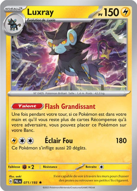 Carte Pokémon Luxray 071/193 PAL Evolution a Paldea EV02 Neuf FR LorenZone
