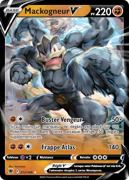 Carte Pokémon Mackogneur V 072/189 ASR Astres Radieux EB10 Neuf FR LorenZone