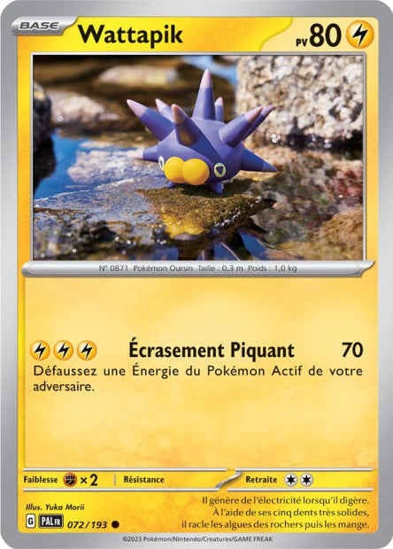 Carte Pokémon Wattapik 072/193 PAL Evolution a Paldea EV02 Neuf FR LorenZone