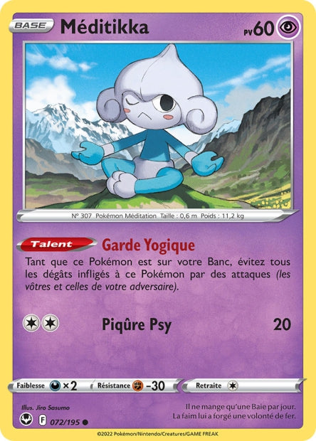 Carte Pokémon Méditikka 072/195 SIT Tempete Argentee EB12 Neuf FR LorenZone