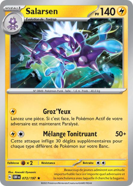 Carte Pokémon Salarsen 072/197 Flammes Obsidiennes OBF EV03 Neuf FR LorenZone