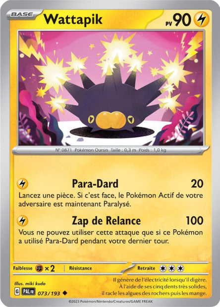 Carte Pokémon Wattapik 073/193 PAL Evolution a Paldea EV02 Neuf FR LorenZone