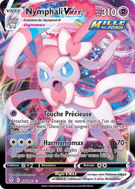 Carte Pokémon Nymphali VMAX 075/203 EVS Évolution Céleste EB07 Neuf FR LorenZone