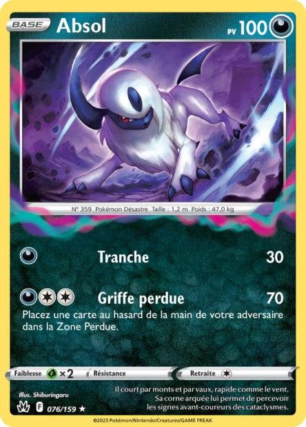 Carte Pokémon Absol 076/159 CRZ Epee et Bouclier EB12_5 Neuf FR LorenZone