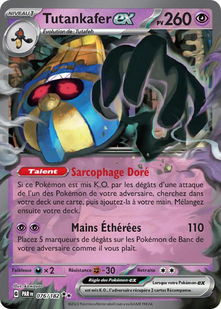 Carte Pokémon Tutankafer EX 076/182 PAR Faille Paradoxe EV04 Neuf FR LorenZone