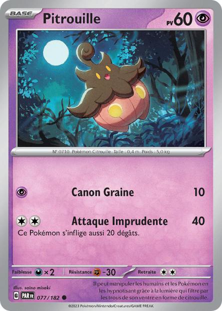 Carte Pokémon Pitrouille 077/182 PAR Faille Paradoxe EV04 Neuf FR LorenZone