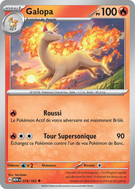 Carte Pokémon Galopa 78/165 MEW 151 EV3_5  Neuf FR LorenZone