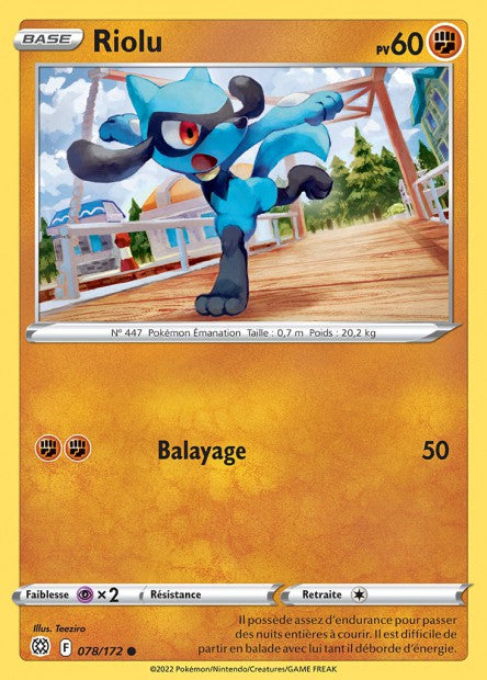 Carte Pokémon Riol 078/172 BRS Stars Étincelantes EB09 Neuf FR LorenZone