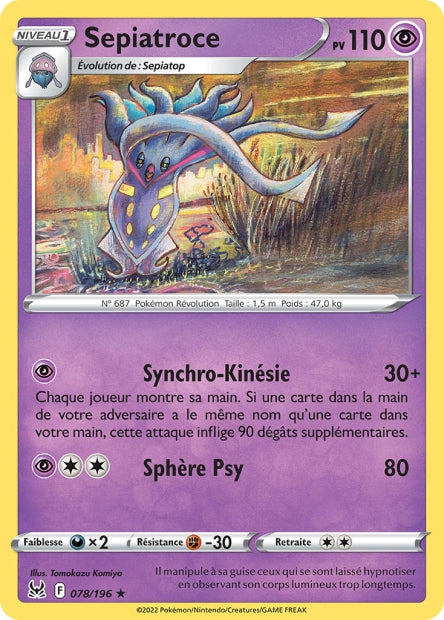 Carte Pokémon Sepiatroce 078/196 LOR Origine Perdue EB11 Neuf FR LorenZone