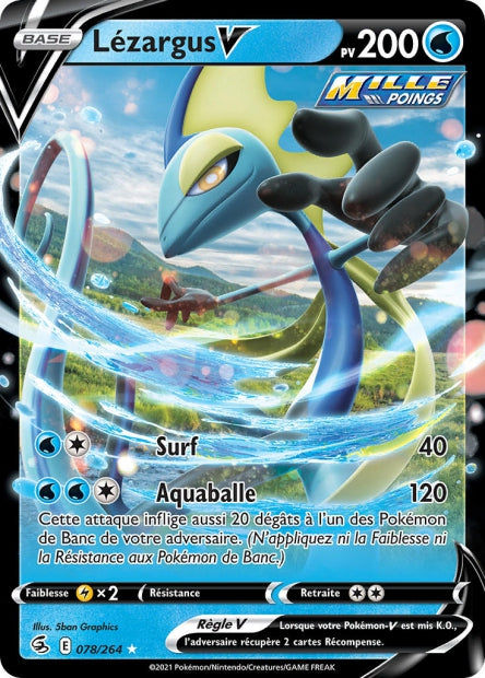 Carte Pokémon Lézargus V 078/264 FST Poing de Fusion EB08 Neuf FR LorenZone