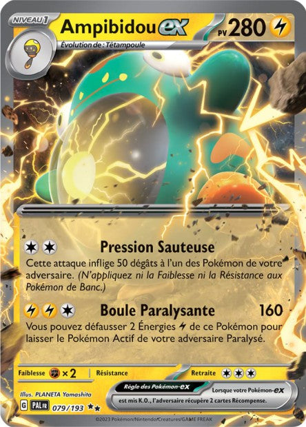 Carte Pokémon Ampibidou EX 079/193 PAL Evolution a Paldea EV02 Neuf FR LorenZone