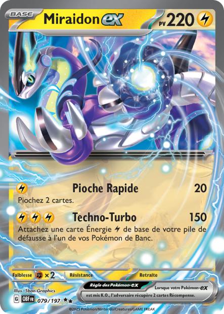 Carte Pokémon Miraidon EX 079/197 Flammes Obsidiennes OBF EV03 Neuf FR LorenZone