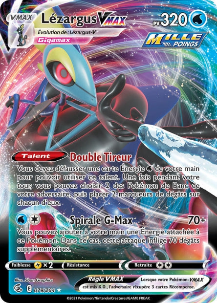 Carte Pokémon Lézargus VMAX 079/264 FST Poing de Fusion EB08 Neuf FR LorenZone