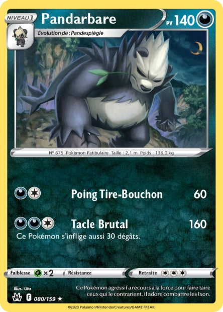 Carte Pokémon Pandarbare 080/159 CRZ Epee et Bouclier EB12_5 Neuf FR LorenZone