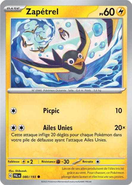 Carte Pokémon Zapétrel 080/193 PAL Evolution a Paldea EV02 Neuf FR LorenZone