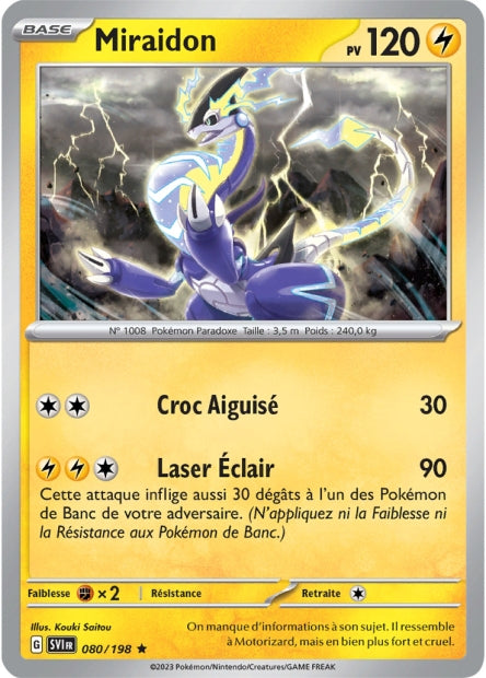 Carte Pokémon Miraidon 080/198 SV1 Ecarlate et Violet EV01 Neuf FR LorenZone