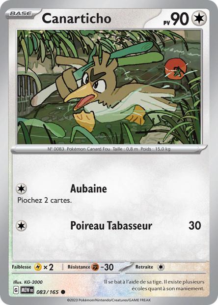 Carte Pokémon Canarticho 83/165 MEW 151 EV3_5  Neuf FR LorenZone