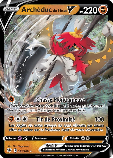 Carte Pokémon Archéduc de Hisui V 083/189 ASR Astres Radieux EB10 Neuf FR LorenZone
