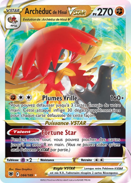 Carte Pokémon Archéduc de Hisui VSTAR 084/189 ASR Astres Radieux EB10 Neuf FR LorenZone