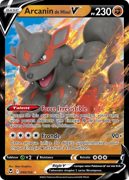 Carte Pokémon Arcanin de Hisui V 090/195 SIT Tempete Argentee EB12 Neuf FR LorenZone