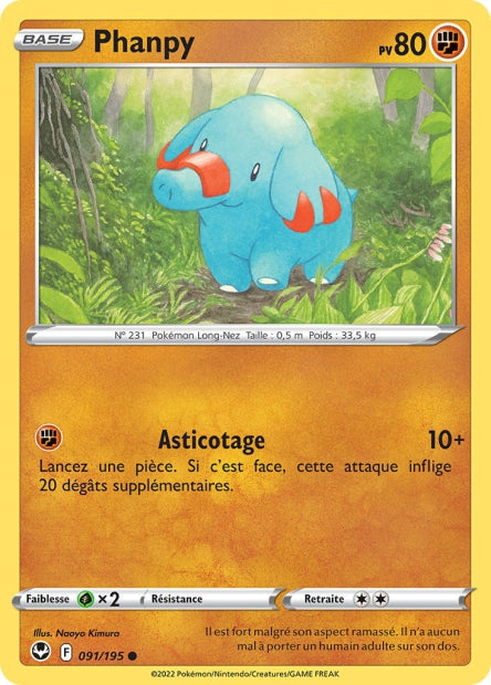 Carte Pokémon Phanpy 091/195 SIT Tempete Argentee EB12 Neuf FR LorenZone