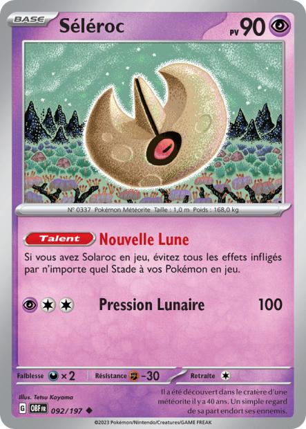 Carte Pokémon Séléroc 092/197 Flammes Obsidiennes OBF EV03 Neuf FR LorenZone