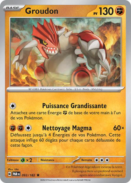 Carte Pokémon Groudon 093/182 PAR Faille Paradoxe EV04 Neuf FR LorenZone