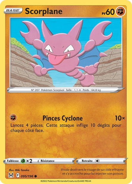 Carte Pokémon Scorplane 095/196 LOR Origine Perdue EB11 Neuf FR LorenZone