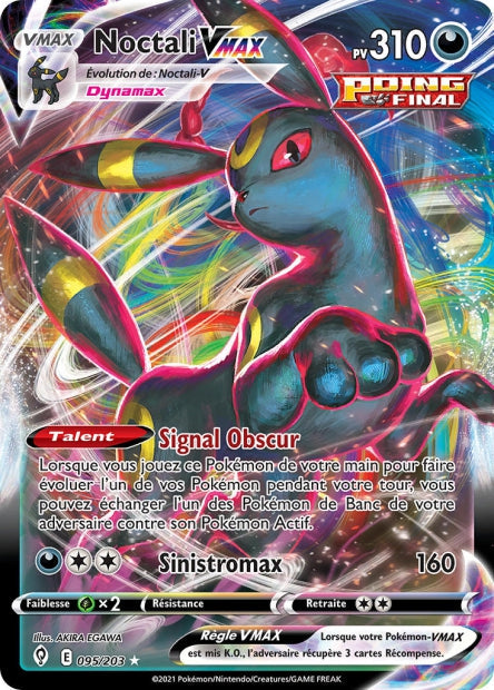 Carte Pokémon Noctali VMAX 095/203 EVS Évolution Céleste EB07 Neuf FR LorenZone