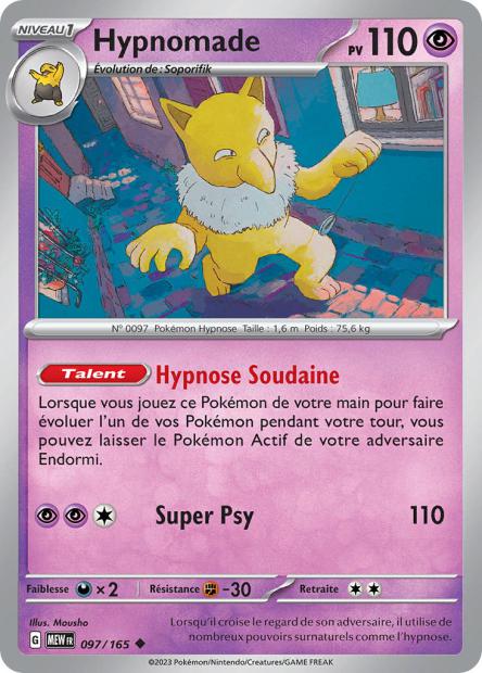Carte Pokémon Hypnomade 97/165 MEW 151 EV3_5  Neuf FR LorenZone