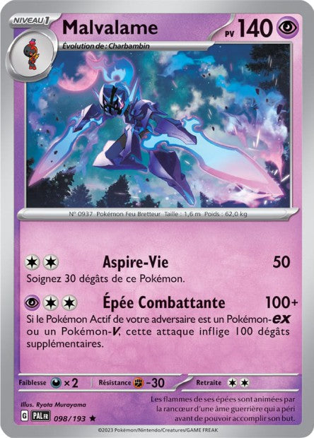 Carte Pokémon Malvalame 098/193 PAL Evolution a Paldea EV02 Neuf FR LorenZone