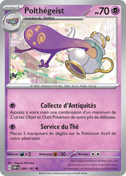 Carte Pokémon Polthégeist 098/197 Flammes Obsidiennes OBF EV03 Neuf FR LorenZone