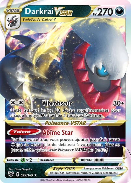 Carte Pokémon Darkrai VSTAR 099/189 ASR Astres Radieux EB10 Neuf FR LorenZone