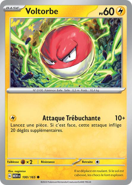 Carte Pokémon Voltorbe 100/165 MEW 151 EV3_5  Neuf FR LorenZone