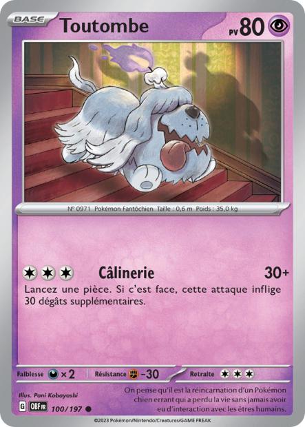 Carte Pokémon Toutombe 100/197 Flammes Obsidiennes OBF EV03 Neuf FR LorenZone