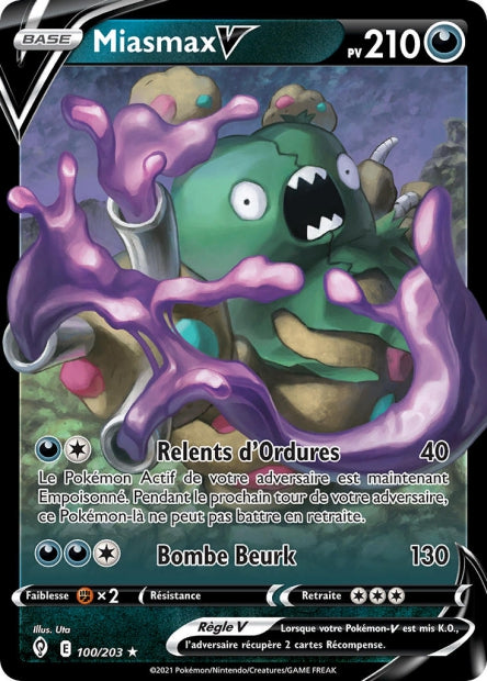 Carte Pokémon Miasmax V 100/203 EVS EB07 LorenZone