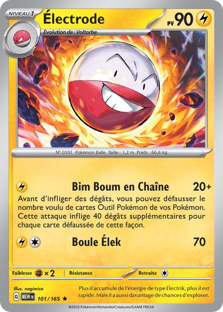 Carte Pokémon Électrode 101/165 MEW 151 EV3_5  Neuf FR LorenZone