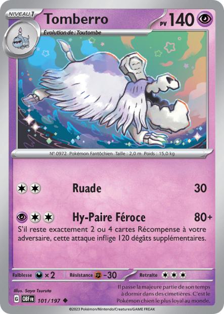 Carte Pokémon Tomberro 101/197 Flammes Obsidiennes EV03 LorenZone