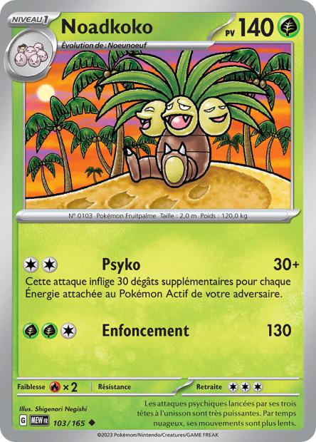 Carte Pokémon Noadkoko 103/165 MEW 151 EV3_5  Neuf FR LorenZone