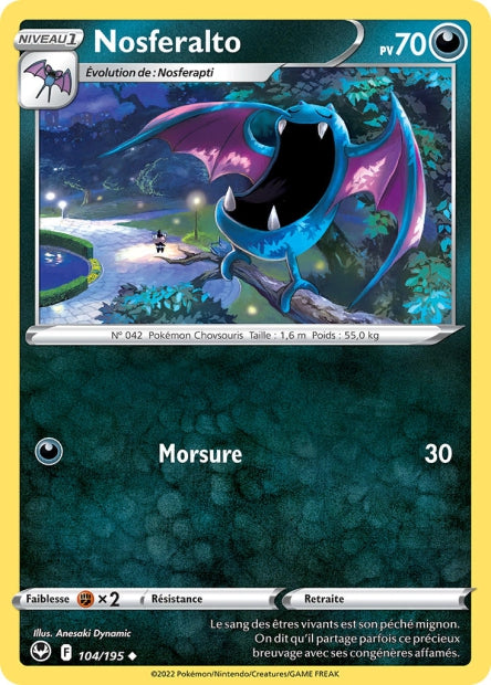 Carte Pokémon Nosferalto 104/195 SIT Tempete Argentee EB12 Neuf FR LorenZone