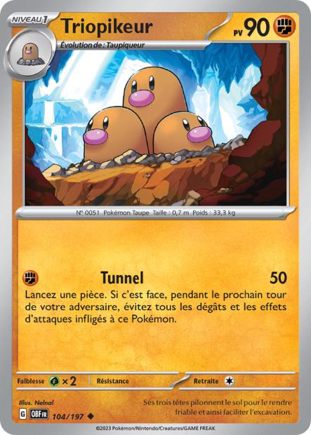 Carte Pokémon Triopikeur 104/197 Flammes Obsidiennes EV03 LorenZone