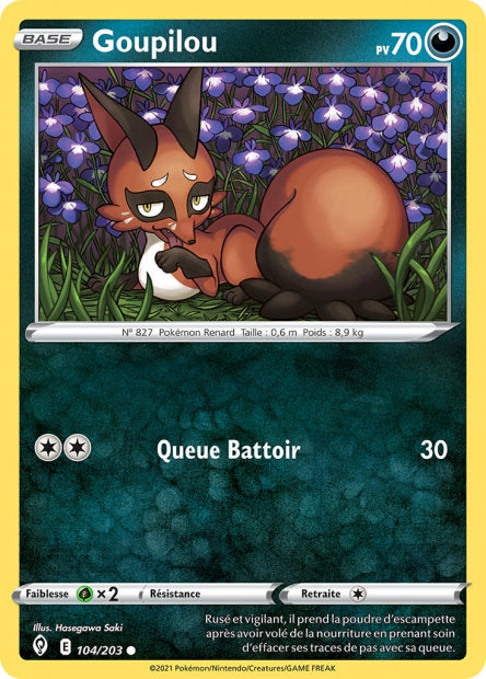 Carte Pokémon Goupilou 104/203 EVS EB07 LorenZone
