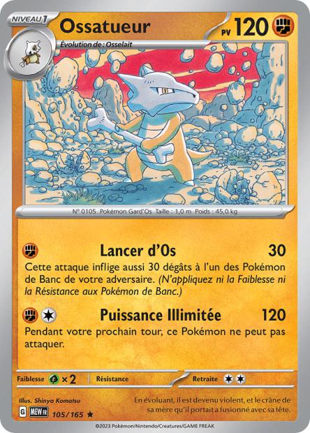 Carte Pokémon Ossatueur 105/165 MEW 151 EV3_5  Neuf FR LorenZone
