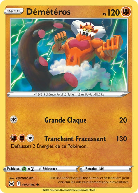 Carte Pokémon Démétéros 105/196 LOR Origine Perdue EB11 Neuf FR LorenZone