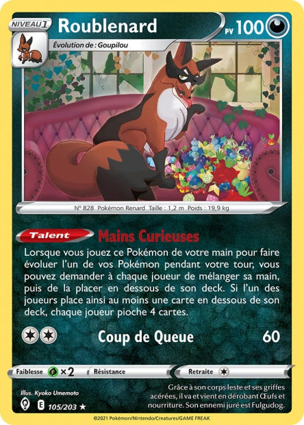 Carte Pokémon Roublenard 105/203 EVS EB07 LorenZone