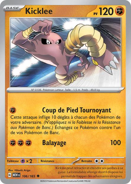Carte Pokémon Kicklee 106/165 MEW 151 EV3_5  Neuf FR LorenZone