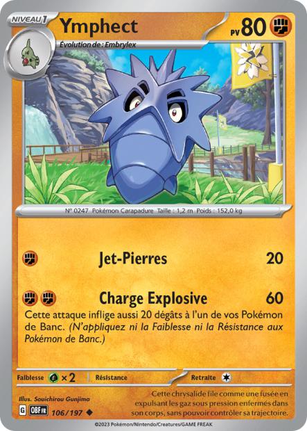 Carte Pokémon Ymphect 106/197 Flammes Obsidiennes EV03 LorenZone