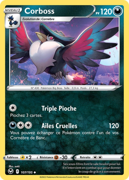 Carte Pokémon Corboss 107/195 SIT Tempete Argentee EB12 Neuf FR LorenZone