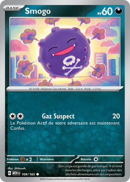 Carte Pokémon Smogo 109/165 MEW 151 EV3_5  Neuf FR LorenZone