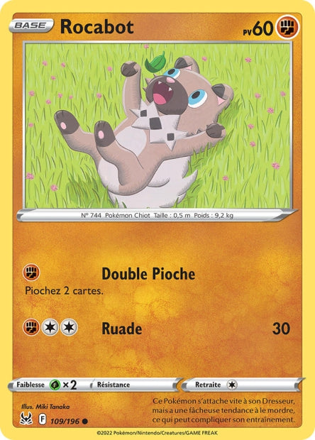 Carte Pokémon Rocabot 109/196 LOR Origine Perdue EB11 Neuf FR LorenZone